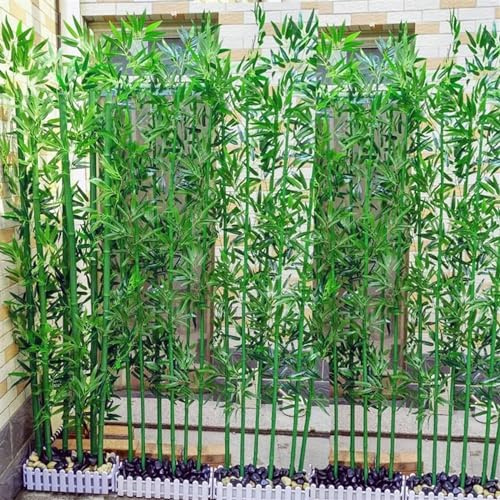 Plantas de bambú artificiales para exteriores, 1,5 m de alto, con hojas verdes exuberantes para jardín, patio, decoración del hogar, ideal para vallas y barreras.