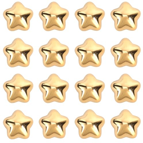 16pcs Gold Star Fridge Magnets | 1.7cm/0.7in Cute Small Star Decorative Refrigerator Magnets for Kitchen Office Whiteboard Locker & Metal Surfaces Decor