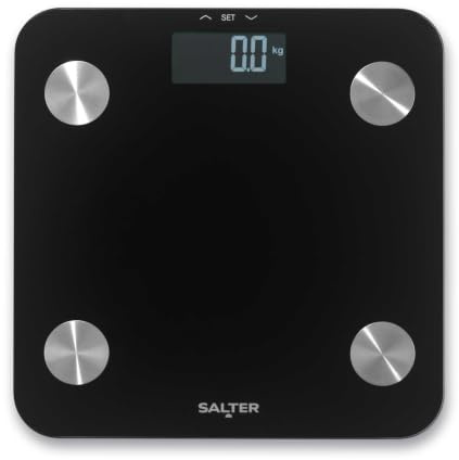 Salter digital kroppsanalys badrumsvåg – elektronisk personvåg, 7 mätningar, 180 kg, 0,1 kg steg, exakt, svart