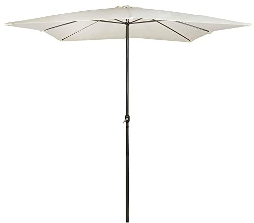 Aktive Garden 53875 - Parasol Cuadrado 300 x 300 cm, Mástilil Aluminio 48 mm, Vainilla