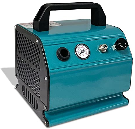 Compresor de aerógrafo a un precio de ganga, el dispositivo para principiantes/avanzados F. individ. Kit de aerógrafo con manómetro, separador de agua prefiltro para pintura de aerógrafo
