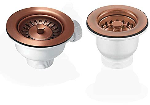 90 & 65mm Antique Copper Strainer Waste for Astini RAK, Rangemaster Ceramic Sink