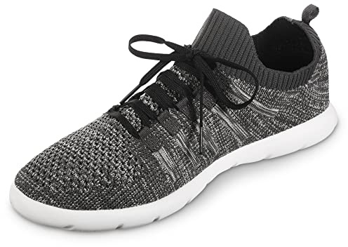 isotoner mens Lace Up Indoor/Outdoor Sneaker slippers, Dark Charcoal, 12 US