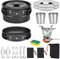 Queta Juego de utensilios de cocina para camping, 17 piezas, kit de cookware, ollas de picnic para 2-3 personas, para camping, senderismo, picnic, barbacoa, certificado por la FDA