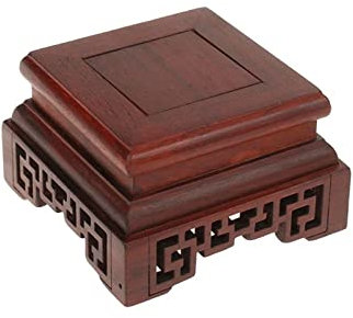 Elevador para macetas de jardín, base de madera de secuoya, base tallada, florero, pedestal de Buda de piedra, soporte de exhibición estable para decoración del hogar, base de bonsái, soporte para pla