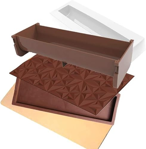 kit Moule a buche 5 Pieces avec Insert et Tapis Relief - Diamants - s