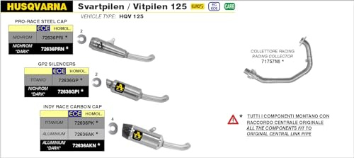 ARROW NICHROM PRO-RACE SILENCER HQ SVARTPILEN 125 '21 HOMOLOGATED STAINLESS STEEL PRO-RACE SILENCER
