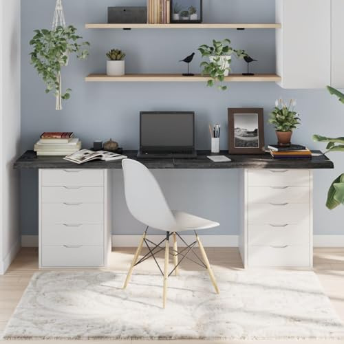 Gecheer Piano Tavolo Grigio Scuro 200x60x4cm Rovere Massello Trattato,Piano di Tavolo per Scrivania,Ripiani per Scaffale,Ripiani da Banco,Piano Tavolo da Bar,Piano Tavolo Legno