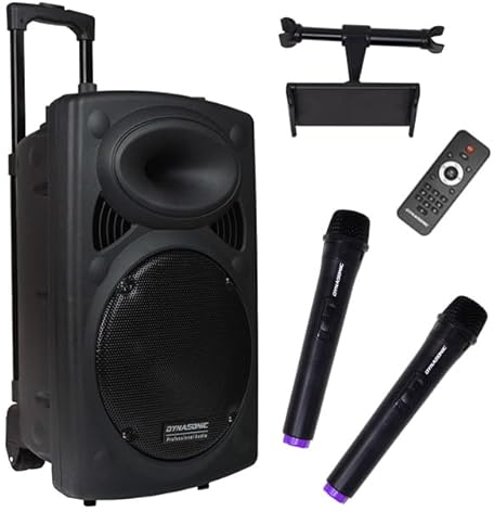DYNASONIC - DYNAPRO 15 Plus (3ª Generación) Altavoz Bluetooth Portatil Profesional, Altavoz Bluetooth Potente 1000W 2 microfonos Karaoke y Soporte Tablet