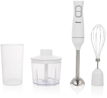 Tristar Set de batidora de mano, piezas aptas para el lavavajillas, incluye varilla de acero inoxidable desmontable, batidor, picador, jarra medidora, 350 W, MX-4881