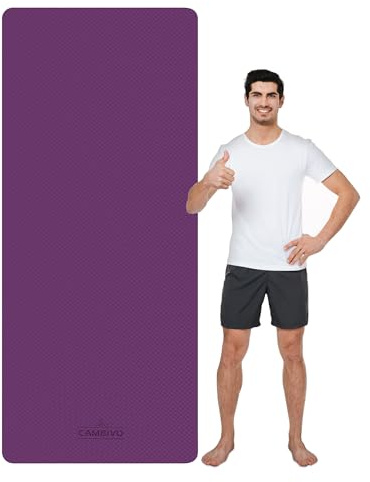 CAMBIVO Esterilla Yoga TPE Antideslizante 213 x 81 x 6 mm para Adultos | Esterilla Fitness Extra Grande con Correa para Pilates, Gimnasio, Ejercicio y Entrenamiento en Casa