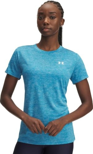 Under Armour Femme Tech SSC- Twist T-Shirt, Bleu Éther/Blanc, XL EU