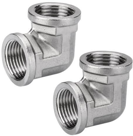 2 piezas de ángulo de acero inoxidable 304 90°, 1/2 IG/IG ángulo de tubo de 90 grados