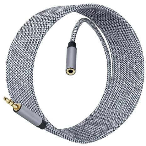 Vryth 3.5mm Headphone Extension Cable 5M, Aux Stereo Jack Lead Male to Female Audio Extension Cable Earphone Cord Compatible With Laptop iPhone iPad PC Tablet Headset TV PS4 MP3 Speaker Smartphone