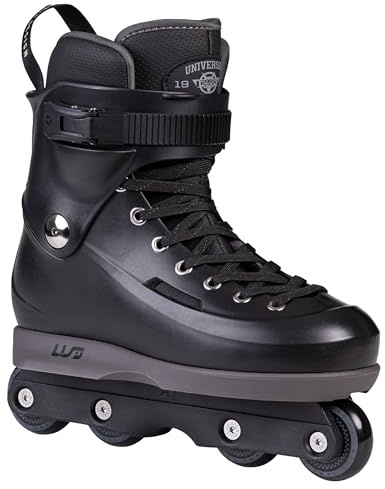 Powerslide USD Sway Chess Black Aggressive Skates – Schwarz Inliner mit Kizer Fluid V Schiene, 58mm 90A Rollen, ABEC 9 Kugellager, Hardboot & Komfort-Innenschuh – Street & Park Skate (39-40)