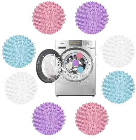 8 Stück Trocknerbälle für Wäschetrockner, Wiederverwendbare Dryer Balls