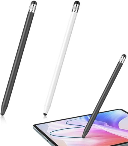 2 Pezzi Penne per Tablet, Penna Stilo per Touch Screen 2 in 1, per tutti gli smartphone/tablet Samsung i-Phone i-Pad
