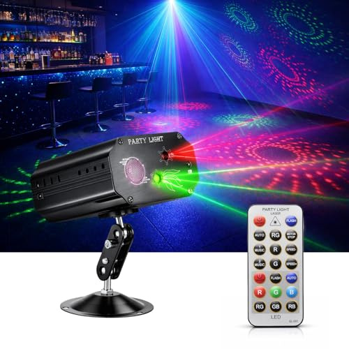 Party Disco Lights with Sound Activated DJ Stage Strobe Light Portable Disco Show Lights 5W RGB with Remote Control for Birthday/Family Gathering/Party/Home/Rave Club/Wedding/Bar Karaoke KTV