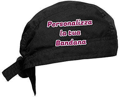 Altra motion Bandana Nera per Chef Personalizzata con Testo E Immagini