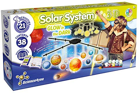 Science 4 You Solar System 3D GITD, STEM Kit de Jouets scientifiques pour Enfants à partir de 8 Ans, Multicolore