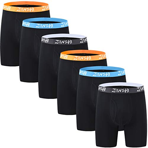 JINSHI Bamboo Underwear Boxers Long Boxer Briefs for Mens