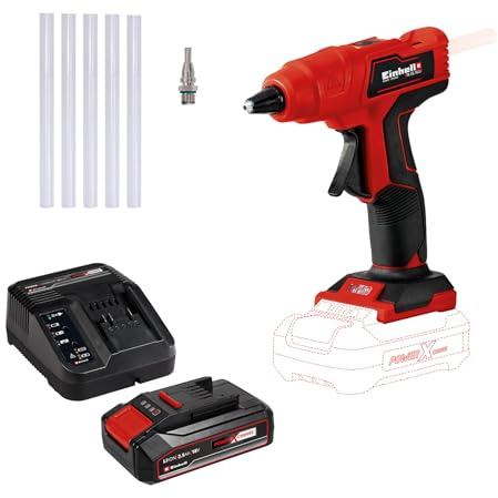 Einhell TE-CG 18 Li Solo - Pistola Termofusible Con Batería + Einhell PXC Starter Kit PXC 18V 2.5Ah