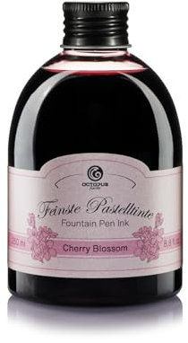 Octopus Fountain pen ink pastel rose Cherry Blossom, Calligraphy ink, Writing ink for glass nibs in practical 250 ml refill bottle