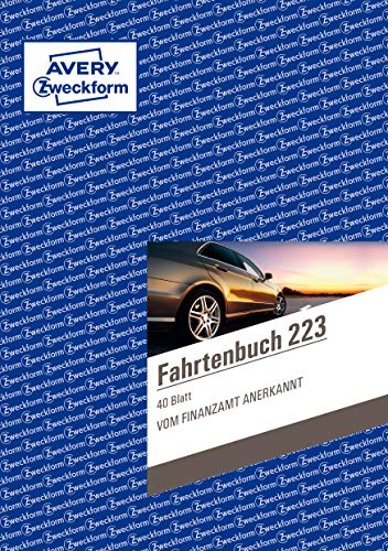 AVERY Zweckform 223 Fahrtenbuch für PKW im 15er-Pack (vom Finanzamt anerkannt, A5, 80 Seiten insgesamt 858 Fahrten, für Deutschland und Österreich zur Abgrenzung privater/geschäftlicher Fahrten)