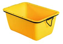 BAUZAUNWELT Vasca per malta in plastica robusta e resistente agli urti (HDPE) – gru e impilabile – Colore: giallo (simile a RAL 1023) – Carico massimo: circa 700 kg – Dimensioni: circa 1050 x 700 x