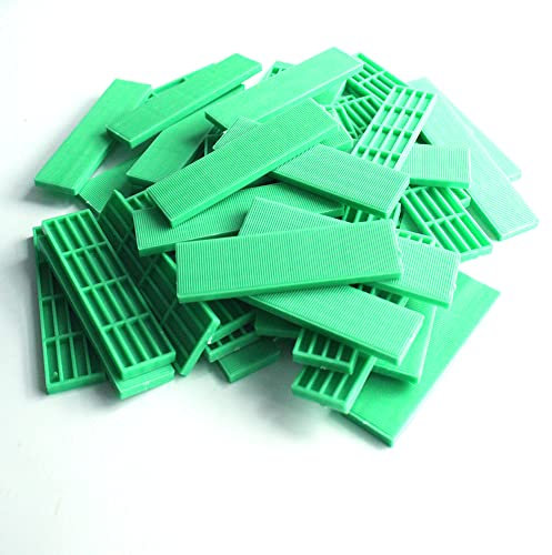 Lokatall 50 Stück Fensterverglasung Glas-Packer, Abstandshalter, flache Glasdichtung, Aluminium-Fensterdichtungen, Nivellier-Bodenbelag-Packer, 100 x 26 mm (Grün 4 mm)