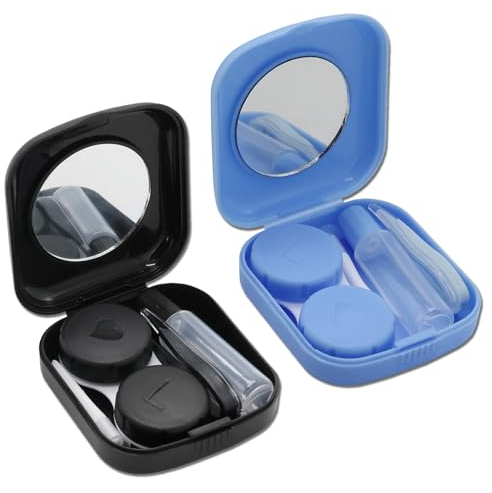 2 Contenitori per Lenti a Contatto, Set da Viaggio Con Pinzette, Accessori per Casa e Viaggi