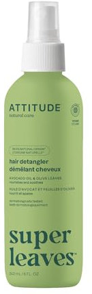 ATTITUDE Detangling Spray, EWG Verified, Vegan & Plant-Based Hair Care, Leave-In for Smooth & Manageable Hair, Pear & Amber Scent, 240 mL
