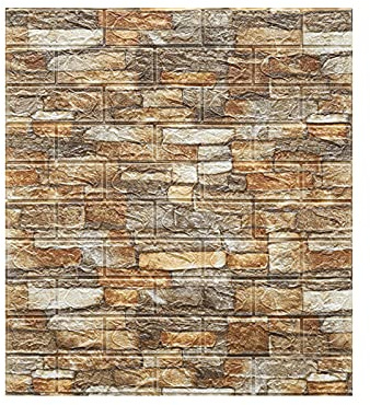 Patrón de ladrillos de espuma 3D, 10 unidades, patrón de piedra clásico, sala de estar, autoadhesivo, impermeable, pegatinas de pared, letras de fieltro autoadhesivas (B, talla única)