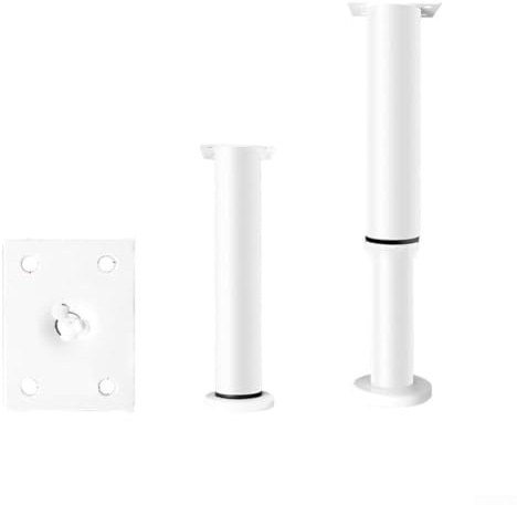 Gambe regolabili per mobili, trave telescopica di supporto per letto, costruzione affidabile (nero (bianco (25-42 cm)