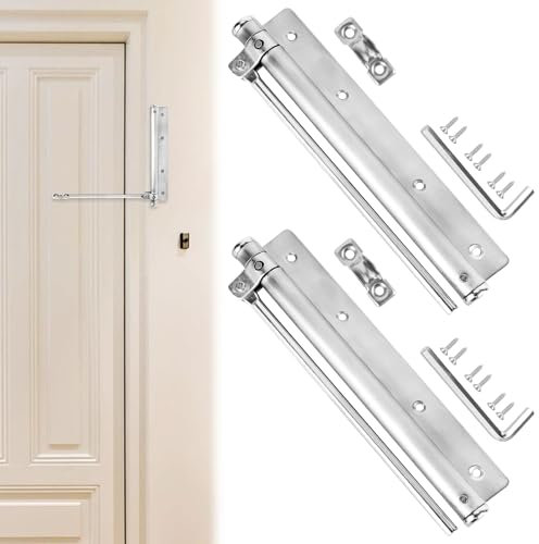 XCRPRT Ferme-Porte à Ressort 2PCS Ferme Porte en Acier Inoxydable Porte Closers Réglable Ferme Porte Automatique Verrouillage Automatique des Portes pour les Portes Intérieures