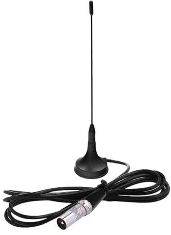 DVB-T/DVB-T2 TV Antenne DTA180 - Hochleistungs Mini Antenne mit Magnetfuß, Zimmerantenne für Receiver/Fernseher, für Digitalempfang auf Allen DVB-T2 Geräten, Schwarz