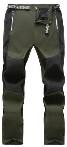 BWBIKE Pantalones de Senderismo para Hombre Pantalones de Trabajo Ligeros para Exteriores Pantalones Cargo Elásticos Resistentes al Agua Pantalones de Pesca de Montaña para Hombre,Verde Ejército,XL