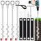 4 Stück Zeltheringe,36CM Metall Heringe Zelt,Schraubheringe Camping mit Fester Schlaufenband,Zeltheringe zum Schrauben,Metall Bodenanker für Trampolin,Camping,Hund,Schaukel,Carport,Schuppen