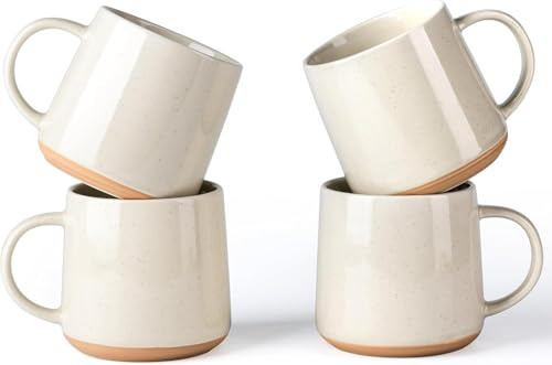 GBHOME Stengodsmuggar set med 4, 500 ml keramisk kaffekopp och mugg, mikrovågsugns- och diskmaskinssäkra tekoppar, stora muggar för varm choklad koppar