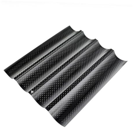 PEPLAYTAL 1Pezzi Vassoio Per Pane Francese Antiaderente Slot Stampo Per Cottura Per Baguette e Pane Resistente Calore e Facile
