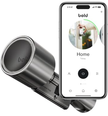 Bold Elite Smart Låscylinder SX353 Silver – Smart Dörrlås med Appstyrning & Bluetooth