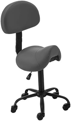 FXLUHAY Silla de Montar de 42 a 52 cm de Altura Ajustable, Taburete, Soporte Lumbar, Silla de SPA de Cuero, Silla giratoria ergonómica con Ruedas for Tienda, hogar y Oficina.