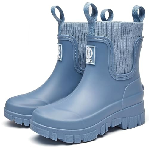 GURGER Botas de Agua Mujer Chelsea Zapatos de Lluvia Impermeable Wellington Botines de Goma para Uso Diario y Exterior