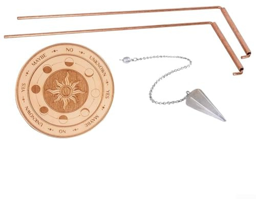 99,9% Kupfer Wünschelrute und Tauchpendel Kit mit Scheibe für Jagd, Wassersuche und Energietherapie