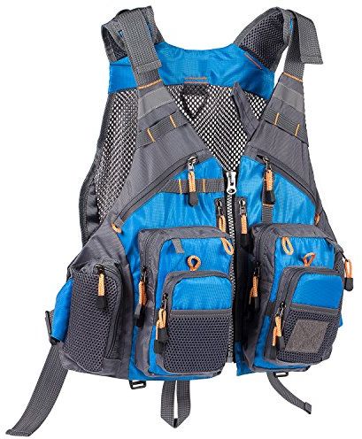 Bassdash Herren Angeln Weste Multifunktionsweste Anglerweste mit biszu max.20 Taschen für Fliegenfischen und Outdoor Freizeit