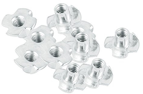 Aexit Dadi per inserti a 4 griffe tono argento, 10 pezzi Diametro foro 5 mm 15 x 8 x 5 mm ID: 847604