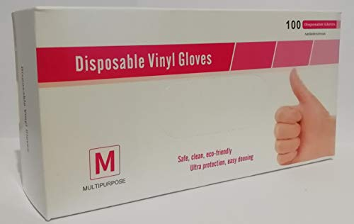 MediHands Vinyl Clear Gloves, Small Disposable Surgical Gloves, Box of 100 Powder Free Latex Free & Protein Free, Medical & Food Use