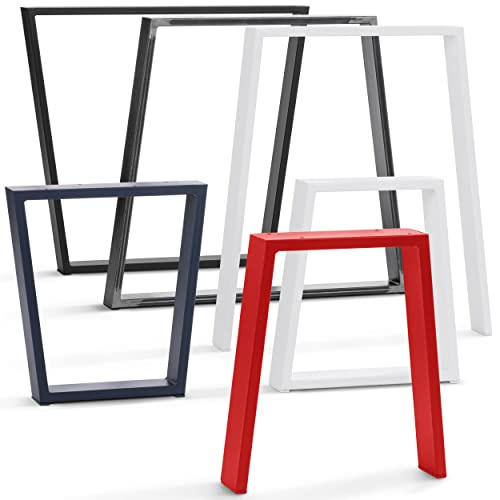 HOLZBRINK Pata Mesa Metalica Blanco 50/70x72cm en Forma Abierta HLT-22 | Pata Mueble para Escritorio, Mesa de Comedor | Patas Escritorio, Patas metalicas (1ud.)