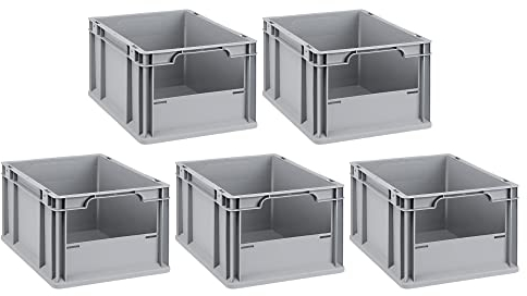 SparSet 5x Eurobox NextGen Insight | HxBxT 22x30x40cm | 20 Liter | Front offen | Eurobehälter, Transportbox, Transportbehälter, Stapelbehälter