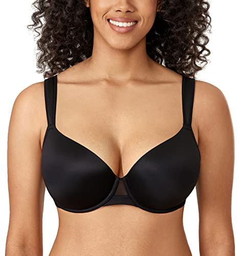 AISILIN BH Damen mit Bügel T-Shirt Große Größen Leicht Gefüttert Schwarz 95D
